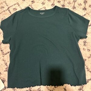 Old Navy Dark Green Ribbed T-Shirt